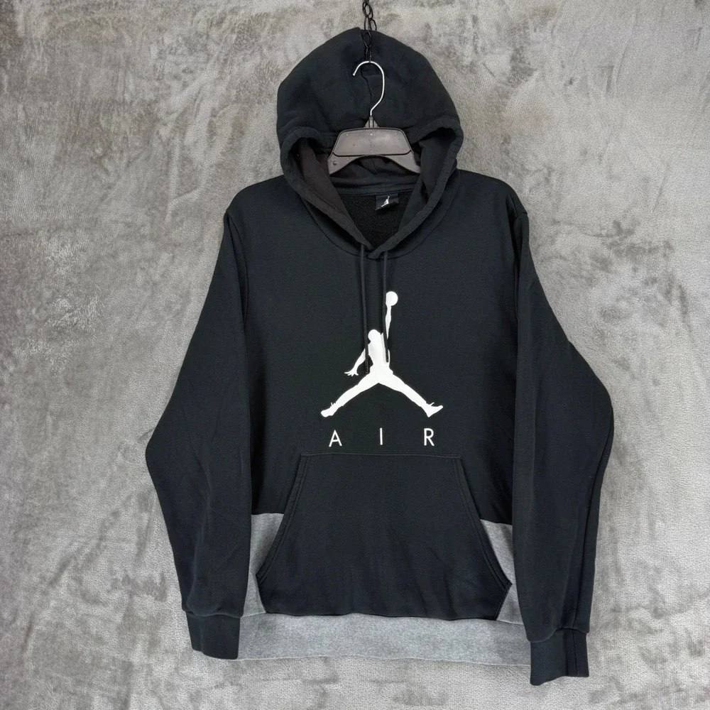 Jordan Mens‎ Jumpman Air Hoodie Black Grey Colorblock Sweatshirt 942775-013 L